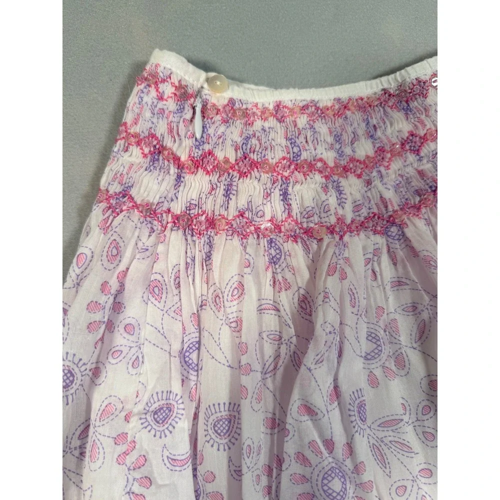 Charabia Paris Girls White Blouse and Floral Skirt Set Size 2 Made In France NEW